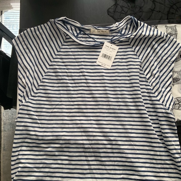 Free People Tops - Free people navy stripped tunic XS NWT